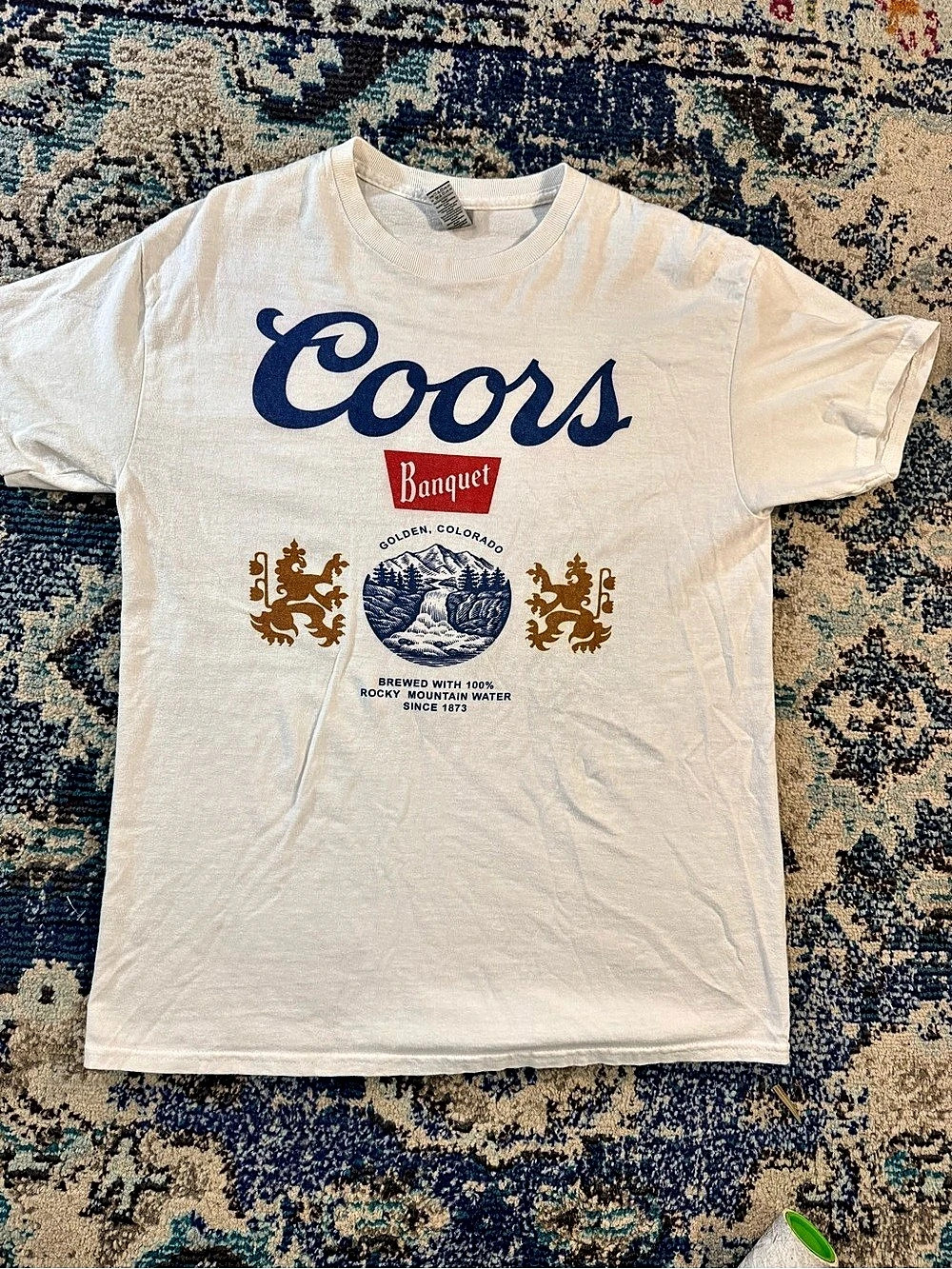 VTG Coors Banquet Golden Colorado Since 1873 T-Shirt White Medium